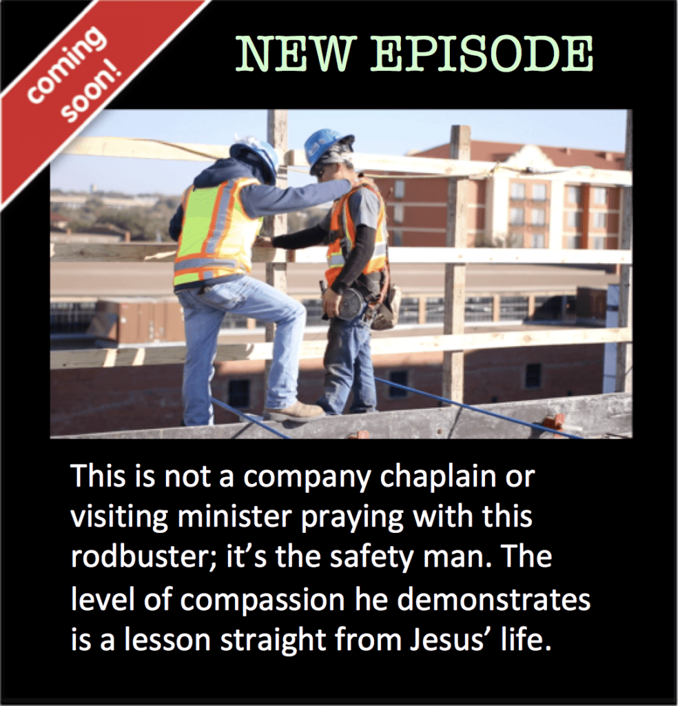 Safety supervisor praying with robuster demonstrates compassion of Jesus